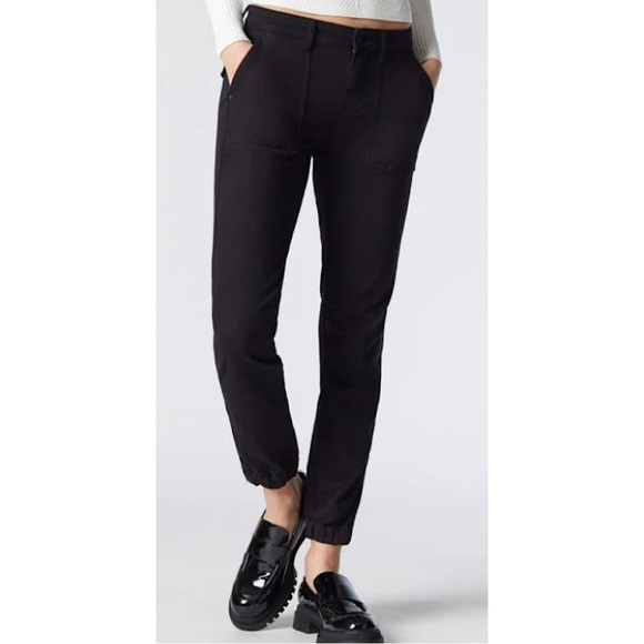 Mavi Pants - Mavi Ivy Slim Cargo Mid Rise Pant, Black - Size 24